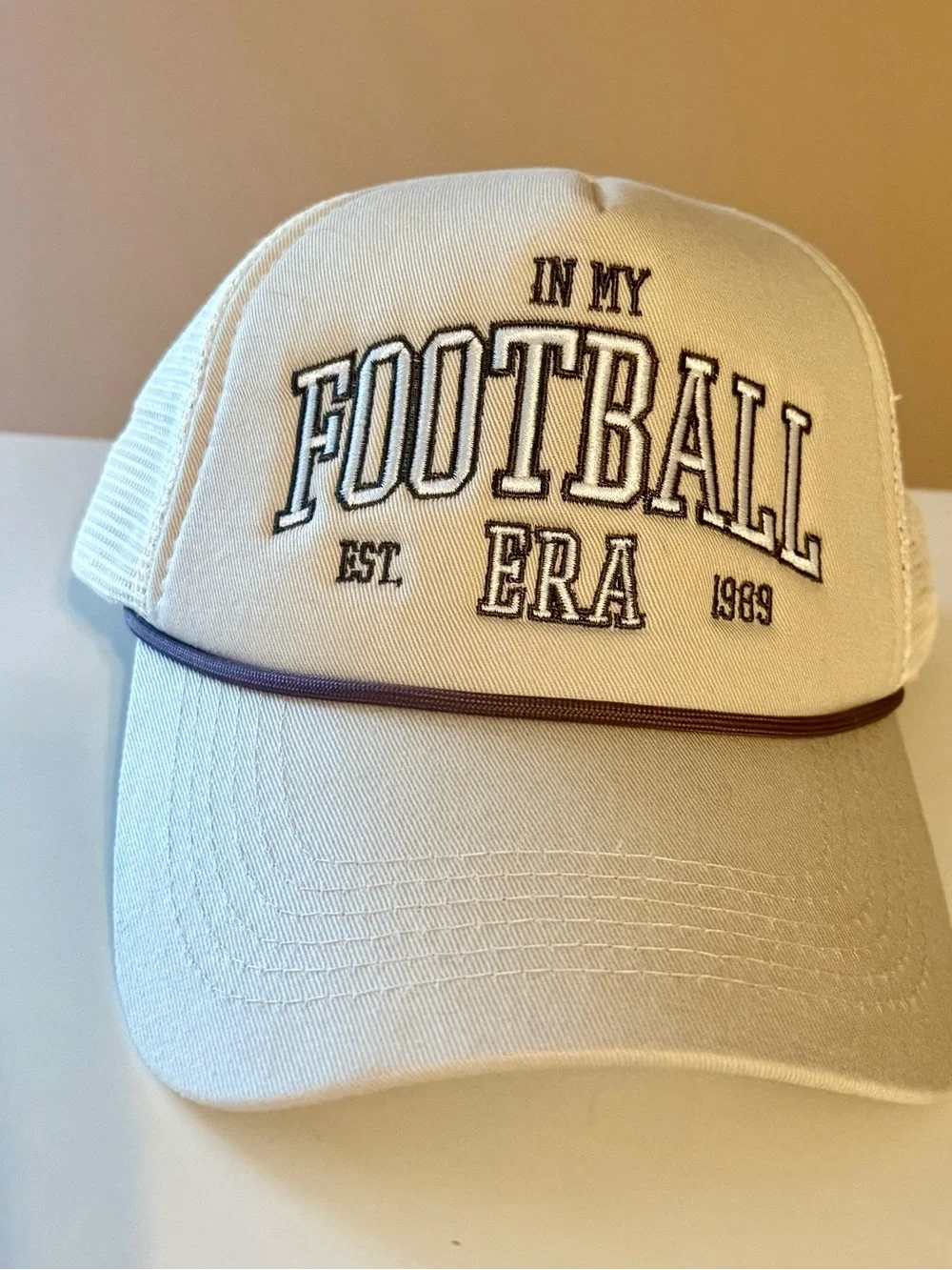 ‘In My Football Era’ Baseball Cap - Cream